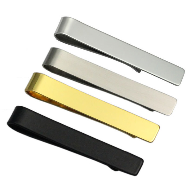 Fashion Gentleman Slim Collar Stainless Steel Tie Clip Black Silver Metal Necktie Tie Bar Men Clothing Accessories