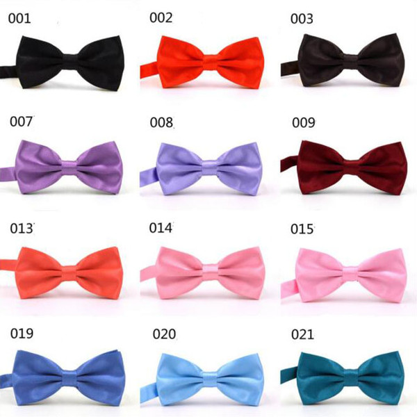 MIX COLORS Men STAIN Solid COLORS Bow Ties Butterfly Gentleman Wedding Party Adjustable Wedding PLAIN Prom boe tie