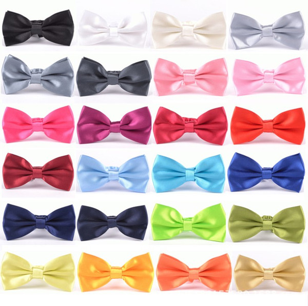 Men Solid Bow Ties Butterfly Gentleman Wedding Party 30 Colors Adjustable Wedding Prom boe tie Fashion