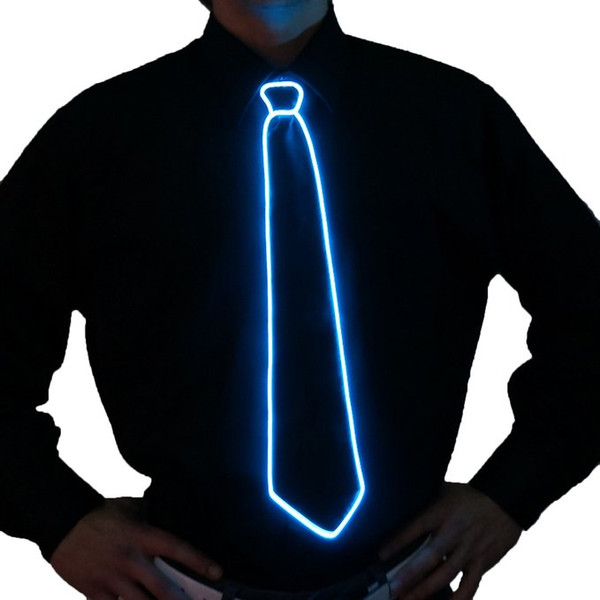 Neon Led Necktie For Man Light Up Ties Neck Tie For Party Show 10Colors Available Free Shipping