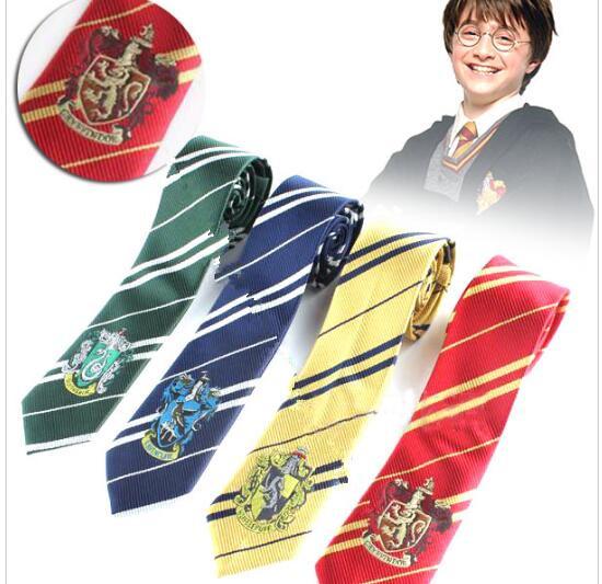 Harry Potter Ties Gryffindor Slytherin Badge Ties Ravenclaw Hufflepuff Necktie Hogwarts Stripes Neckwear Costume Tie 4 design KKA2072