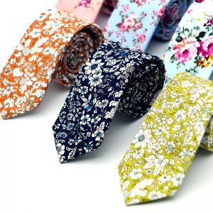 Floral Ties Cotton Necktie Floral Print Neckties For Men Cotton Slim Tie Wedding Party Flower Neckwear Paisley Skinny Ties GGA1651