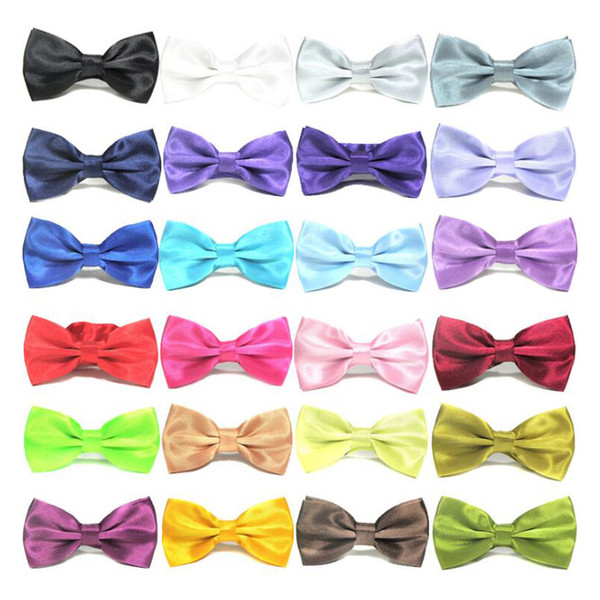 MIX COLORS Men STAIN Solid COLORS Bow Ties Butterfly Gentleman Wedding Party Adjustable Wedding PLAIN Prom boe tie