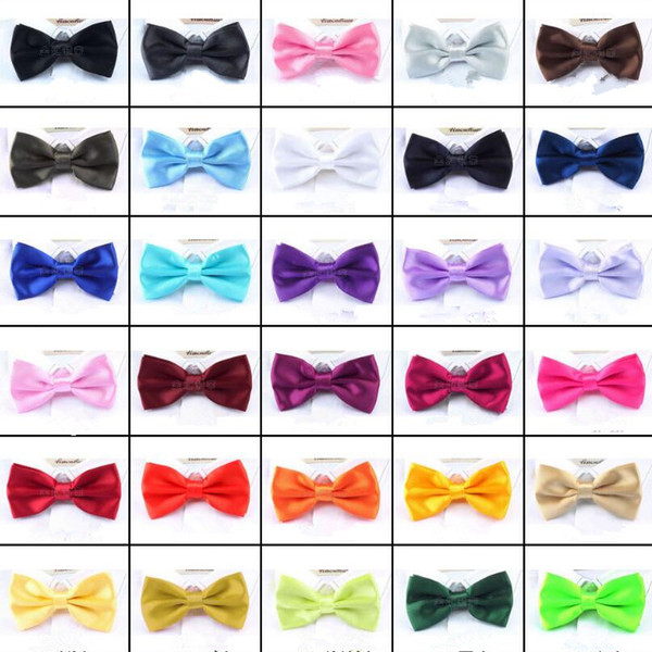 Men Solid Bow Ties Butterfly Gentleman Wedding Party 30 Colors Adjustable Wedding Prom boe tie FFA061 1000pcs