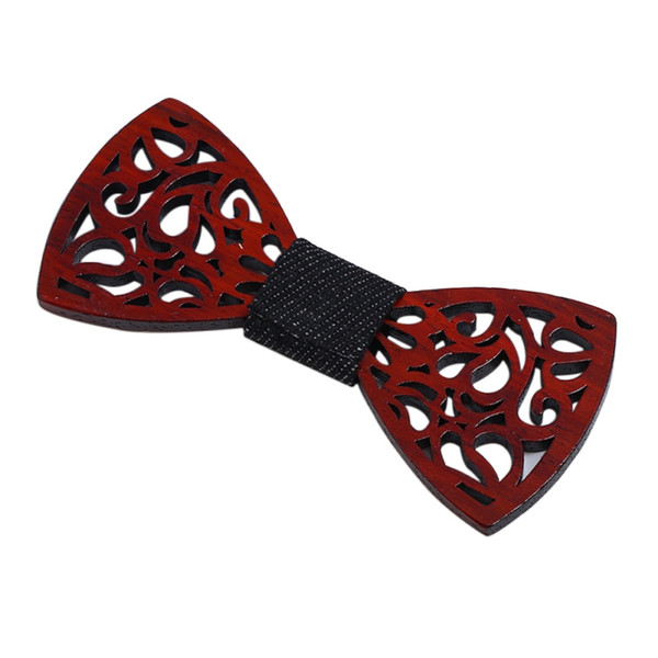 2018 New Design Hollow Carved Retro Party Wooden Bow Ties Handmade Bow Tie Wedding Butterfly Real Wood Neck Wear Tie