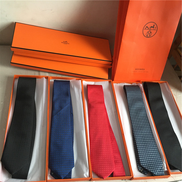 20 wholesale brand designer tie quality 100% silk tie brand gift box 7.5cm classic edition luxury brand men's casual narrow tie