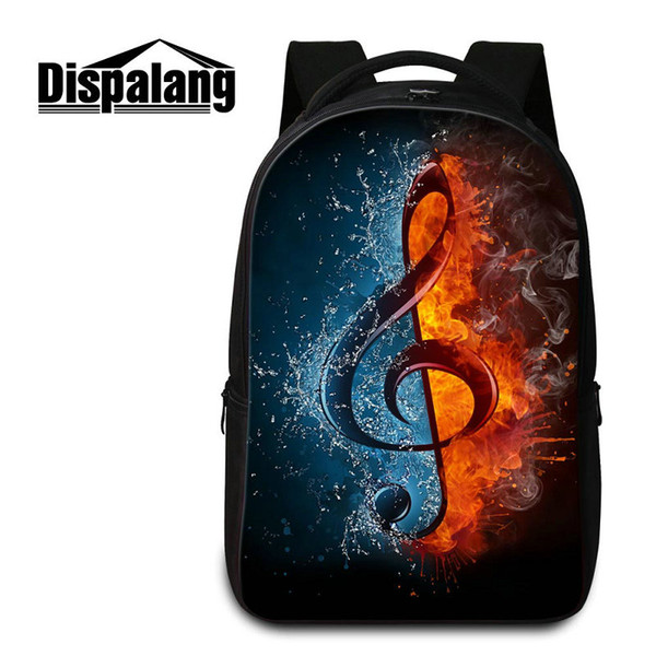 Brand Designer Laptop Backpack For College Student 3D Musical Note Printing Women Travel Shoulder Bag Backpacks Personalized Design Rucksack