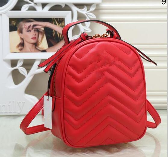 New women chain fashion casual Backpack style bag lady double shoulder handbag black / red color / white 9998