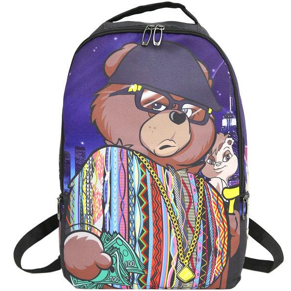 Biggie bear backpack Sprayground cool daypack Street schoolbag Spray ground rucksack Sport school bag Outdoor day pack