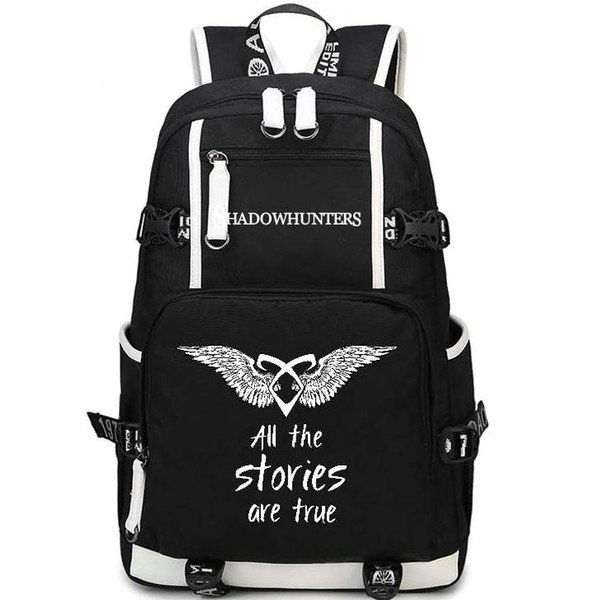 Shadowhunters backpack Shadow hunters day pack True stories school bag Leisure packsack Quality rucksack Sport schoolbag Outdoor daypack