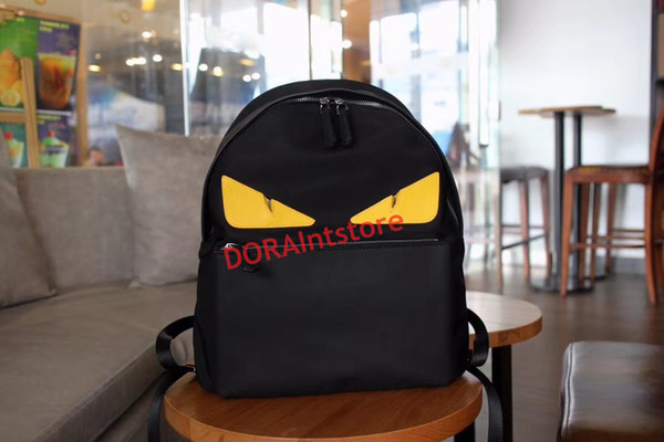 Star same type men backpack Leather and nylon Sports Bag Little monster Schoolbag with Eyes Travle Business Bag