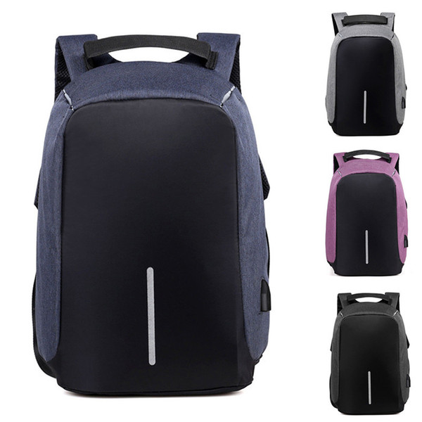 Fashion & Hot Anti Theft 17'' Backpack Men Canvas Multifunction Sport Bag USB Charging Port Travel Bags