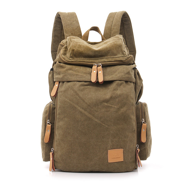 New vintage canvas bags men and women outdoor rucksack bag stylish backpack