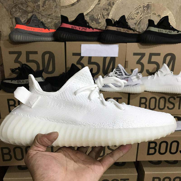 2019 Cheap Butter Sesame 350 V 2 Boost Sneakers Static Refective Blue Tint cream white Oreo Bred Zebra UV black Light Runing Shoes