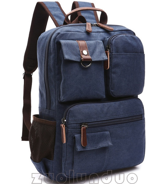 Fashion Backpacks Canvas boys outdoor laptop backpack Mens bags With pockets new style Korean fashion casual