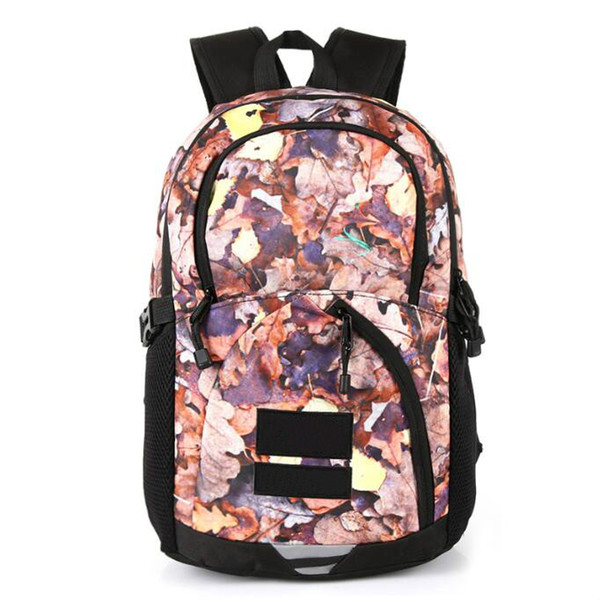 2019 Metal color backpack joint name snow mountain map deciduous backpack bag sports travel bag ins waterproof bags waist bag