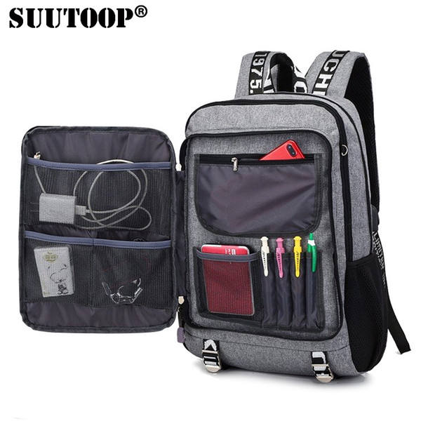 New men youth usb Laptop Backpack Book Bags fashion multifunctional oxford casual travel school bag waterproof male bolsa