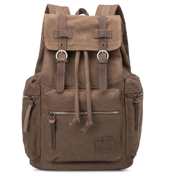 Vintage Casual Man's Backpack Canvas Durable Packsack Anti-theft Laptop Bag Students Schoolbag Various Colors High Quality Free Shipping