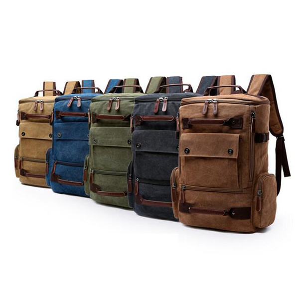 Canvas Masculine Knapsack Rucksack Pure Color High Capacity Leisure And Multipurpose Travelling Bag Fashion Back DDA674