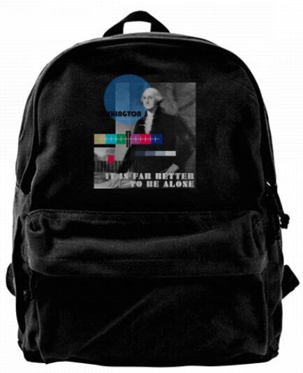 It is far better to be alone Washington Canvas Best Backpack Unique Camper Backpack For Men & Women Teens College Travel Daypack Black