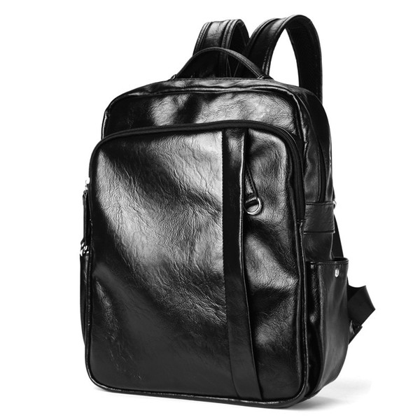 Trendy new PU shoulder edition male han edition fashion backpack student bag male PU leather traveling bag fashionable