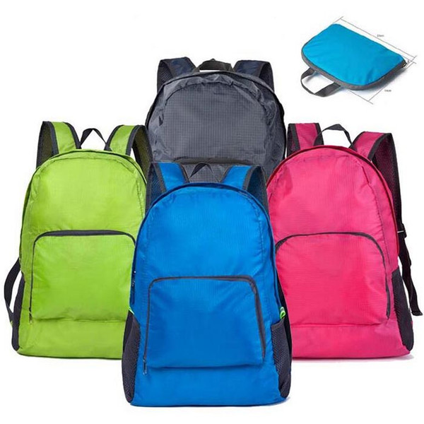 Portable Fashion Travel Backpacks Zipper Soild Nylon Back Pack Daily Traveling Women men Shoulder Bags Folding Bag