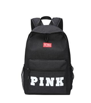 New Pink Sequins Backpack Pink Letter Backpacks canvas Travel Bags Teenager School Bags