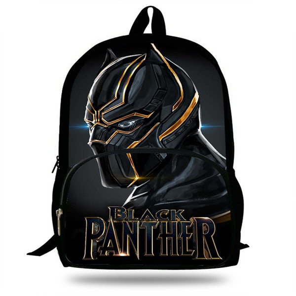 16-Inch Popular Hero Backpacks For Boys Girls Black Panther Bag For Kids School Bookbags Teenagers