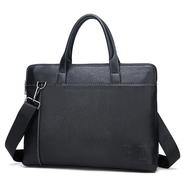 Men 'S handbag Solid Color Multi-Functional Large Capacity Bag 2019 New Style Men's Bag Business Versatile Simple One-Shoulder H