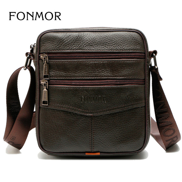 Fonmor 2018 New Multifunction Large-capacity Genuine Leatherr Messenger Bag Men Fashion Casual Business Bag Shoulder Bags Y19062105