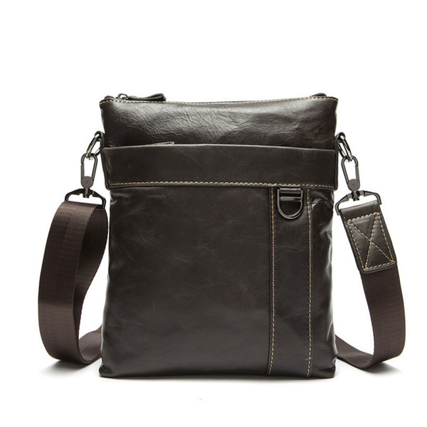 Man Leather Bags Briefcase Bag Cowhide Messenger Bags Genuine Leather Male Commercial Cross Body Bag Casual Men Shoulder