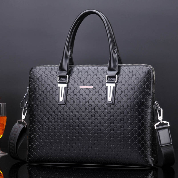 Classic Vintage Men's Leather Briefcase Bag for Male Crossbody Bags Travel Large Handbag for Laptop Business Shoulder Bag