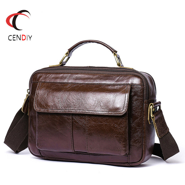 Brand Handbag Men 100% Genuine Leather Shoulder Bag Cowhide Natural Leather Men Messenger Bags Crossbody for Briefcase Bags