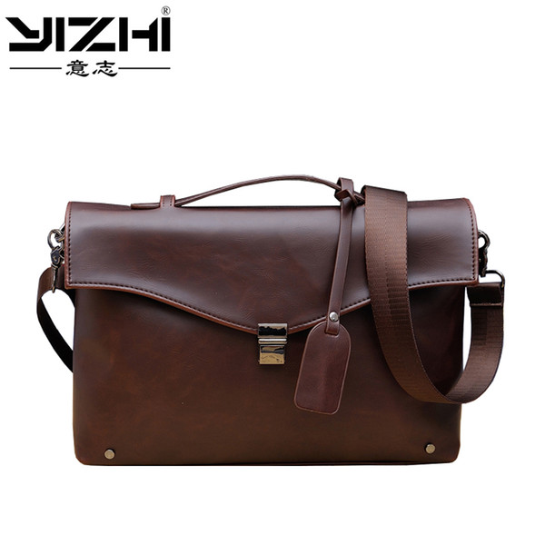 New arrival Crazy horse PU Leather Men Bags Men Messenger Bag vintage top Layer Shoulder Bag Men's Crossbody