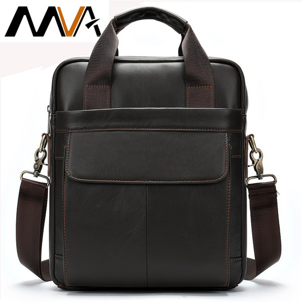 MVA genuine leather men's bag messenger bag men leather crossbody bags for men handbag business men's laptop/shoulder 8568