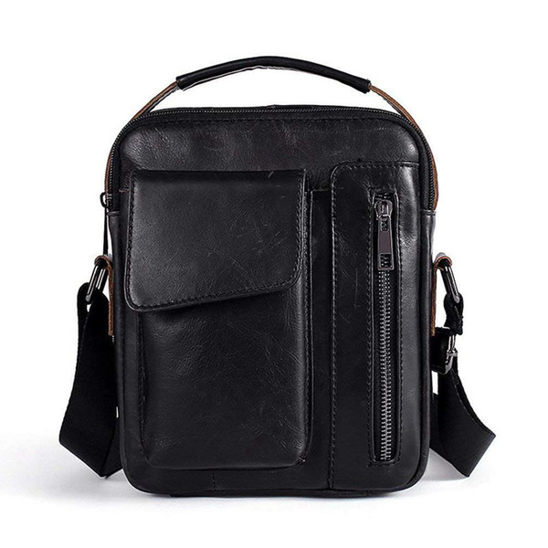 LJL-Shoulder bag Genuine Leather for Men Briefcase Small Shoulder Bag for Casual, Business