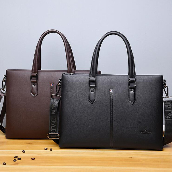 Fashion Men Genuine Leather Crossbady Bag Men Handbags Male Designer Business Briefcase 14 inch Laptop Bag Shoulder Bags Free shipping