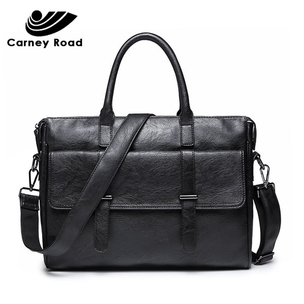 Brand Pu Leather Business Men Briefcase Bags 14 Inch Laptop HandBag Casual Shoulder Messenger Bags for Men Travel Computer Bag