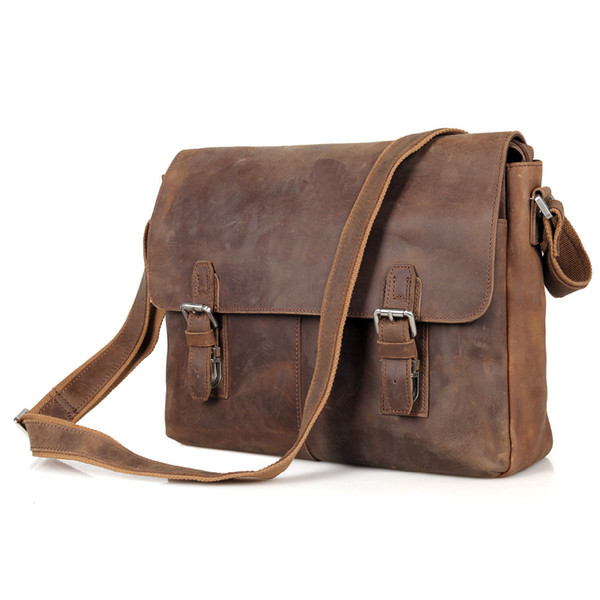 100% Genuine Leather Briefcase Men Bag Business Handbag 14 Inch Laptop Shoulder Bags Tote Natural Skin Men Briefcase