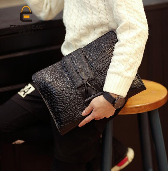 wholesale brand new package crocodile lines men hand bag briefcase embossed men leisure restoring ancient ways leading buckles mens hand bag