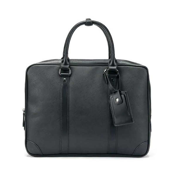 2018 Famous Brand Designer Briefcase Simple Mens Leather Briefcase Solid Large Business Man Bag Laptop Bag Messenger Bag for Men