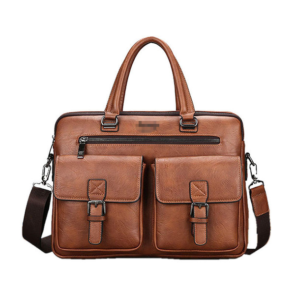 New Arrival Vintage Male Briefcases Large Capacity Genuine Leather Crossbody Bags Laptop 15