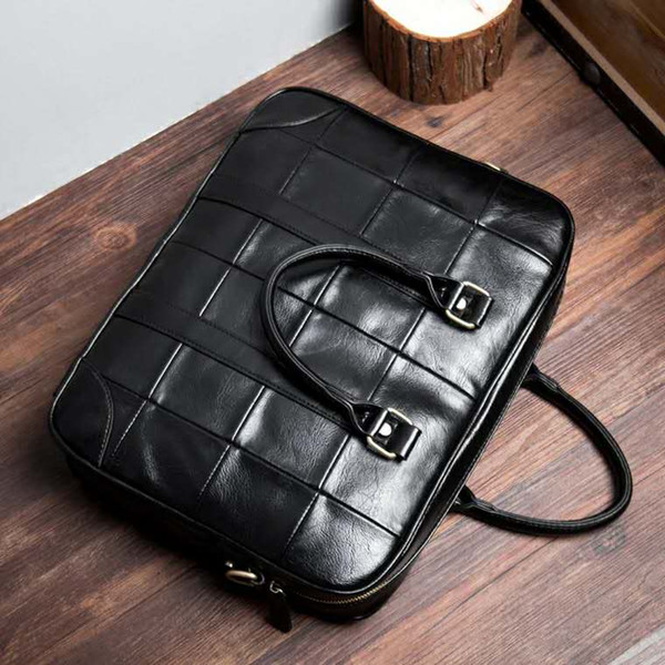 2018 new briefcase Korean version business men's handbag business trip document bag business trip single-shoulder bag oblique straddle bag