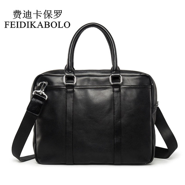 FEIDIKABOLO Famous Brand Business Men Briefcase Bag Man Shoulder Bag Luxury Leather Laptop Simple Men's Handbag bolsa maleta