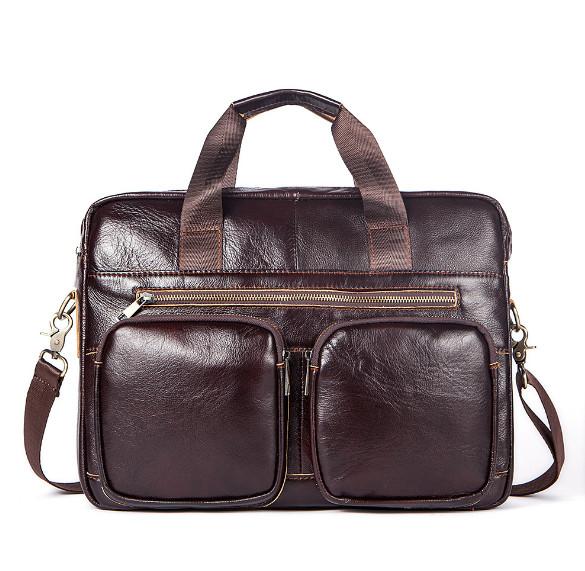 Men's Bag Business Handbags Wholesale First Layer Leather Shoulder Messenger Bags Cross Section 14