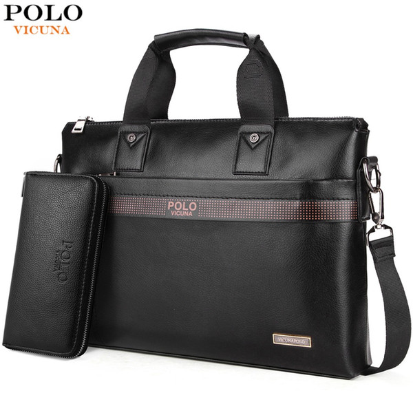 Top Sell Fashion Simple Dot Famous Brand Business Men Briefcase Bag Leather Laptop Bag Casual Man Shoulder bags