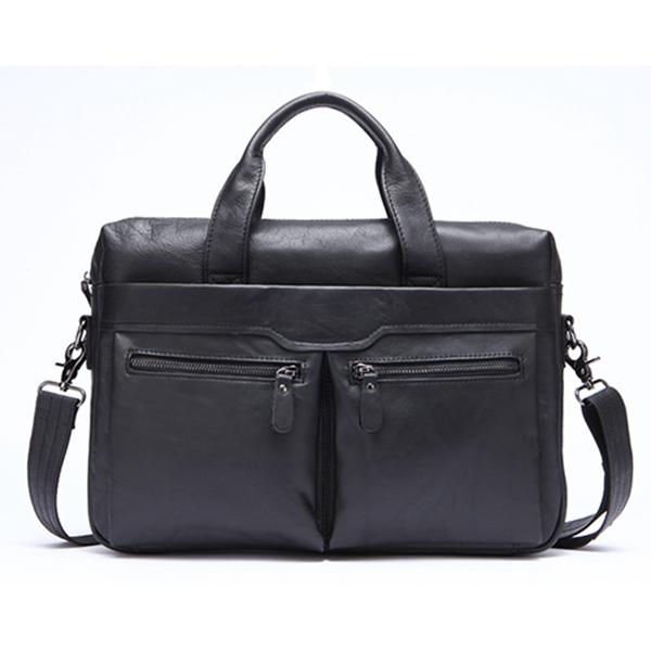 Mva Handbag Shoulder Briefcase Leather Business Men'S Bag Leather Shoulder Bag