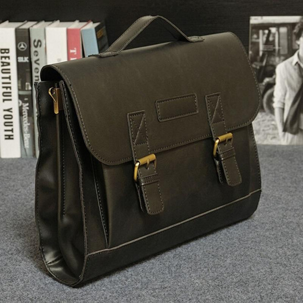 Sexy2019 Male Men`s Vintage Messenger Shoulder Portfolio Laptop Office Handbag Pu Leather Briefcase Bag Case Top Grade