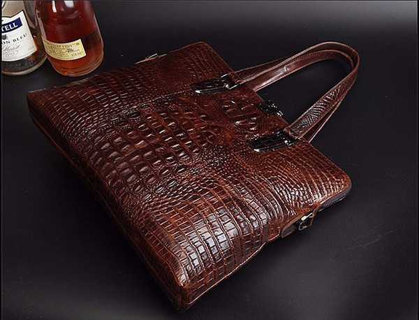 Crocodile Men Briefcase Genuine Leather Business Bag 14