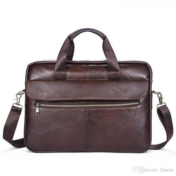 Genuine leather briefcase, laptop leather bag, for 15 inch notebook computer, 15 inch laptop bag 1127